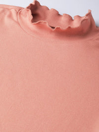 SASSAFRAS Peach-Coloured High-Neck Top