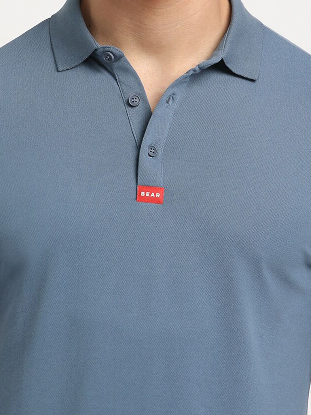 THE BEAR HOUSE Polo Collar Short Sleeves Slim Fit T-shirt