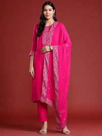 Anouk Ethnic Printed Kurta Set With Dupatta