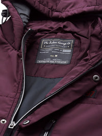 The Indian Garage Co Men Slim Fit Zip-Front Hooded Bomber Jacket