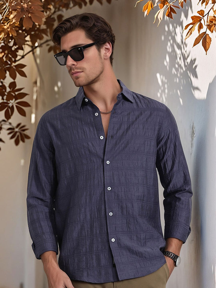 Thomas Scott Men Classic Slim Fit Opaque Casual Shirt