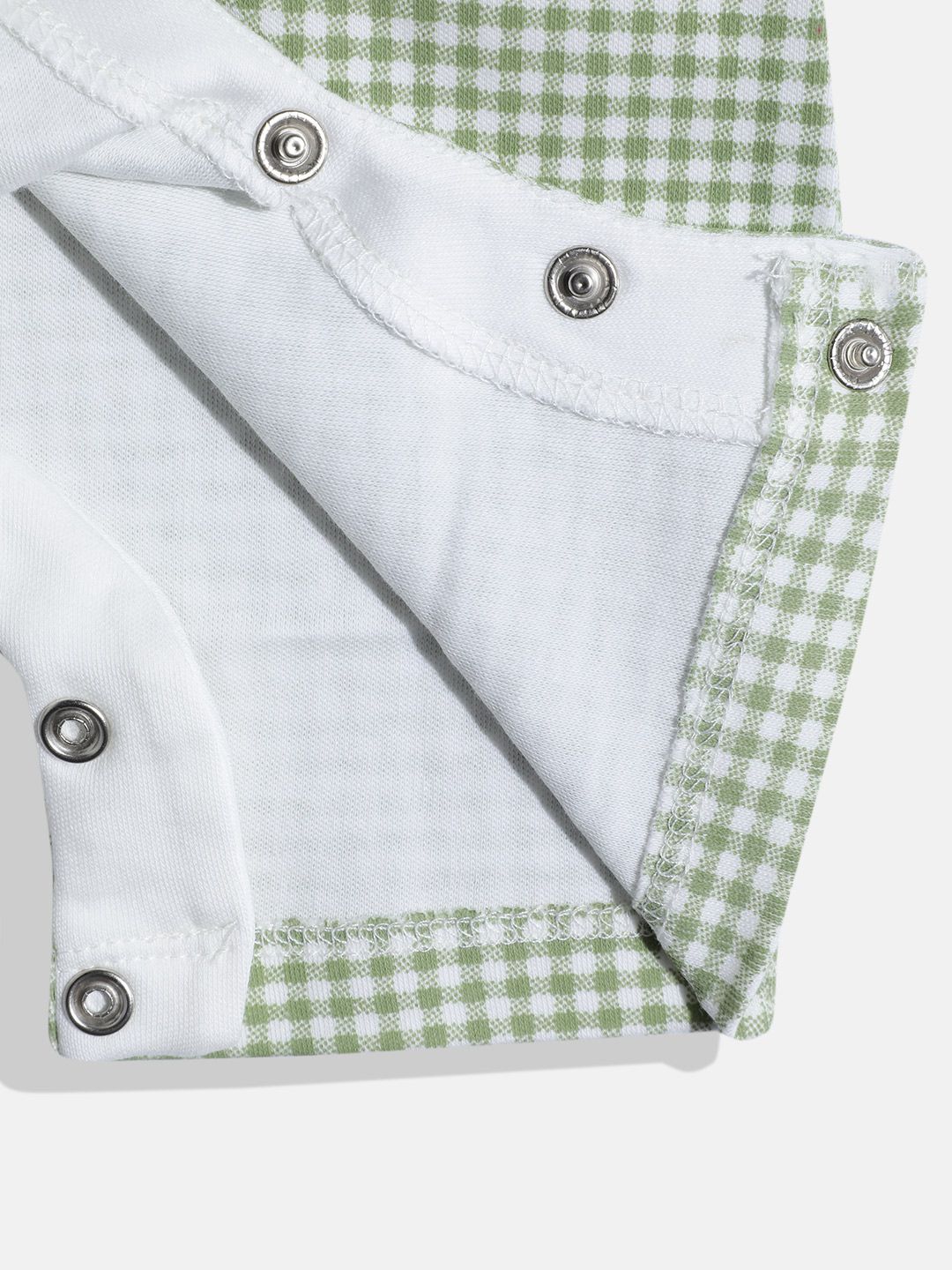 Moms Love Infant Boys Checked Pure Cotton Romper
