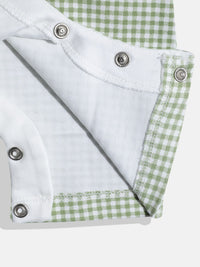 Moms Love Infant Boys Checked Pure Cotton Romper