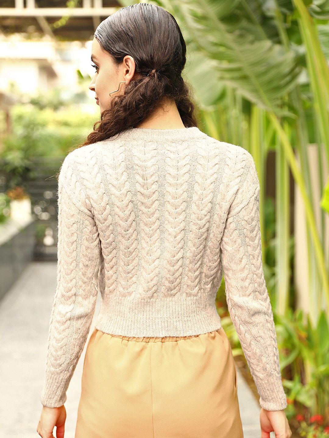 STREET 9 Women Beige Chevron Sweater