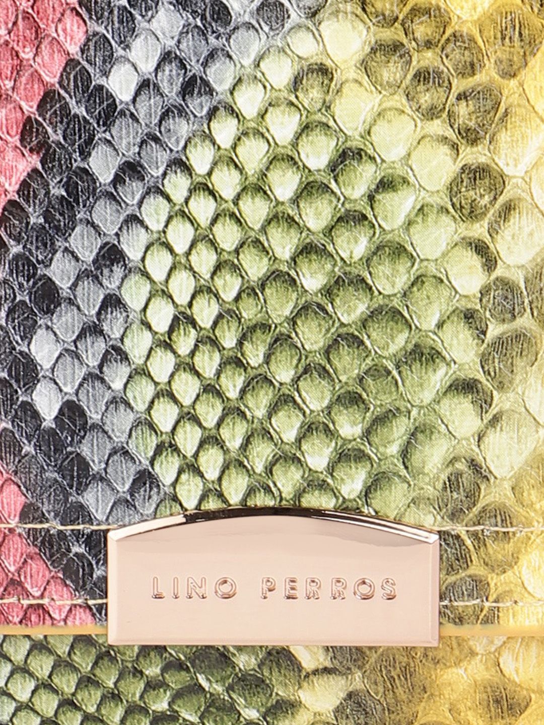 Lino Perros Women Snake Skin Textured Three Fold Wallet