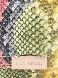 Lino Perros Women Snake Skin Textured Three Fold Wallet