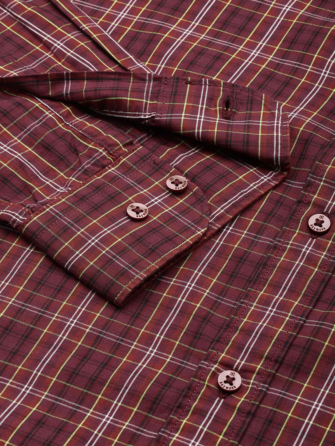 Raymond Pure Cotton Slim Fit Checked Casual Shirt