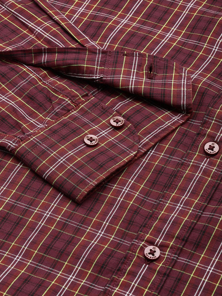 Raymond Pure Cotton Slim Fit Checked Casual Shirt