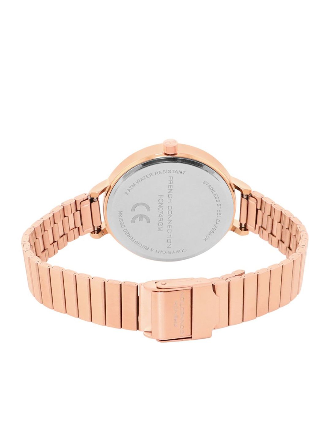 French Connection Women Dial & Stainless Steel Bracelet Style Straps Analogue Watch FCN074RGM