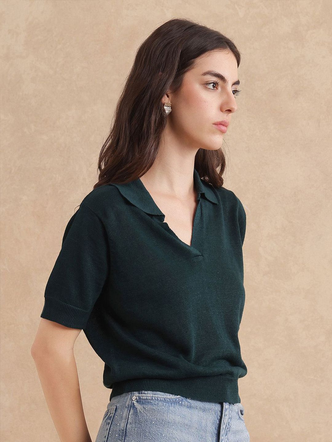 T-Shirt Kapas Kolar Polo Wanita Rareism Wanita