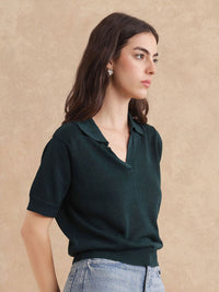 T-Shirt Kapas Kolar Polo Wanita Rareism Wanita