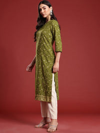 Anouk Ethnic Motifs Printed Pure Cotton Straight Kurta