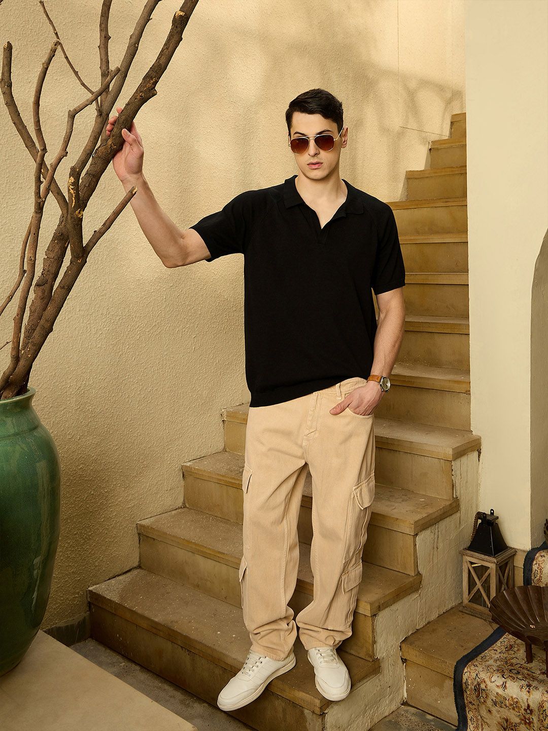 DENNISON Korean Baggy Fit Cargo Jeans