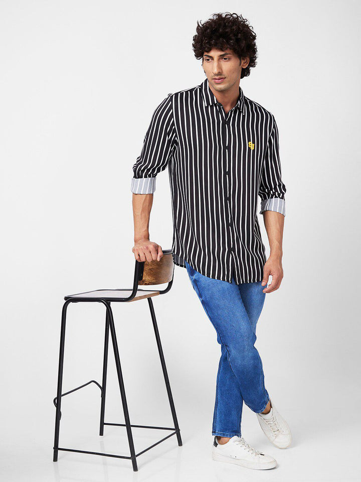 SPYKAR Men Slim Fit Striped Casual Shirt