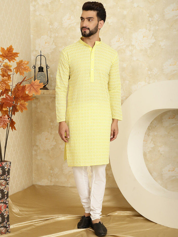 SOJANYA Ethnic Motifs Embroidered Sequinned Pure Cotton Kurta with Pyjamas