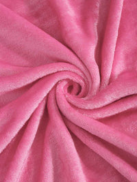 KLOTTHE Pink 300 TC Woolen Double Bed Sheet With 2 Pillow Covers