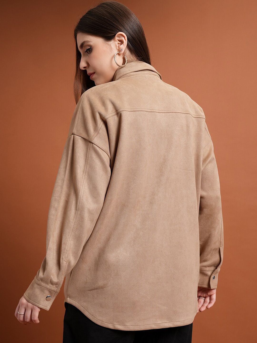 Tokyo Talkies Beige Spread Collar Tailored Jacket