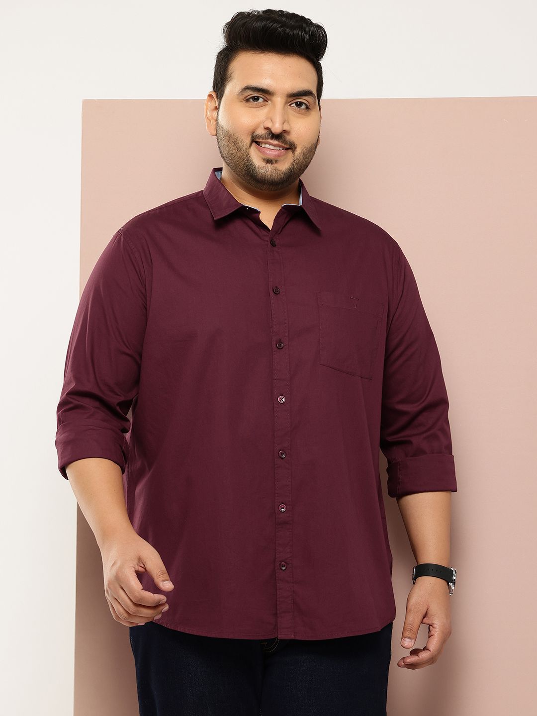 Thomas Scott Plus Size Regular Fit Button Down Collar Shirt