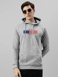 ADRO Men Printed Hooded Pullover Sweatshirt