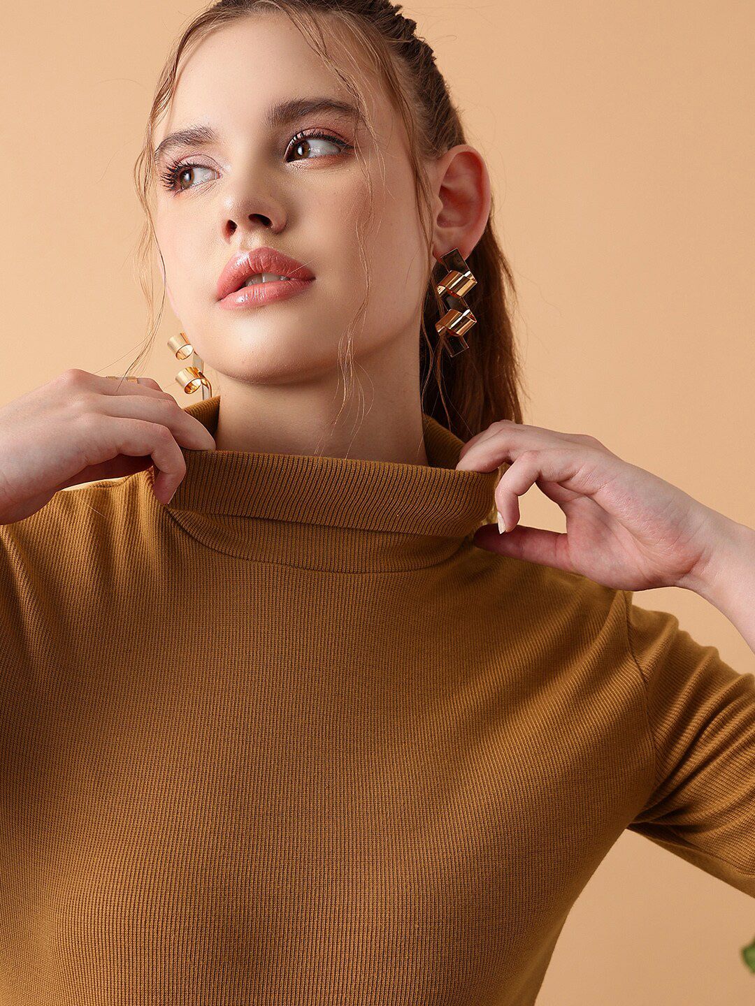 STREET 9 Turtle Neck Fitted Top