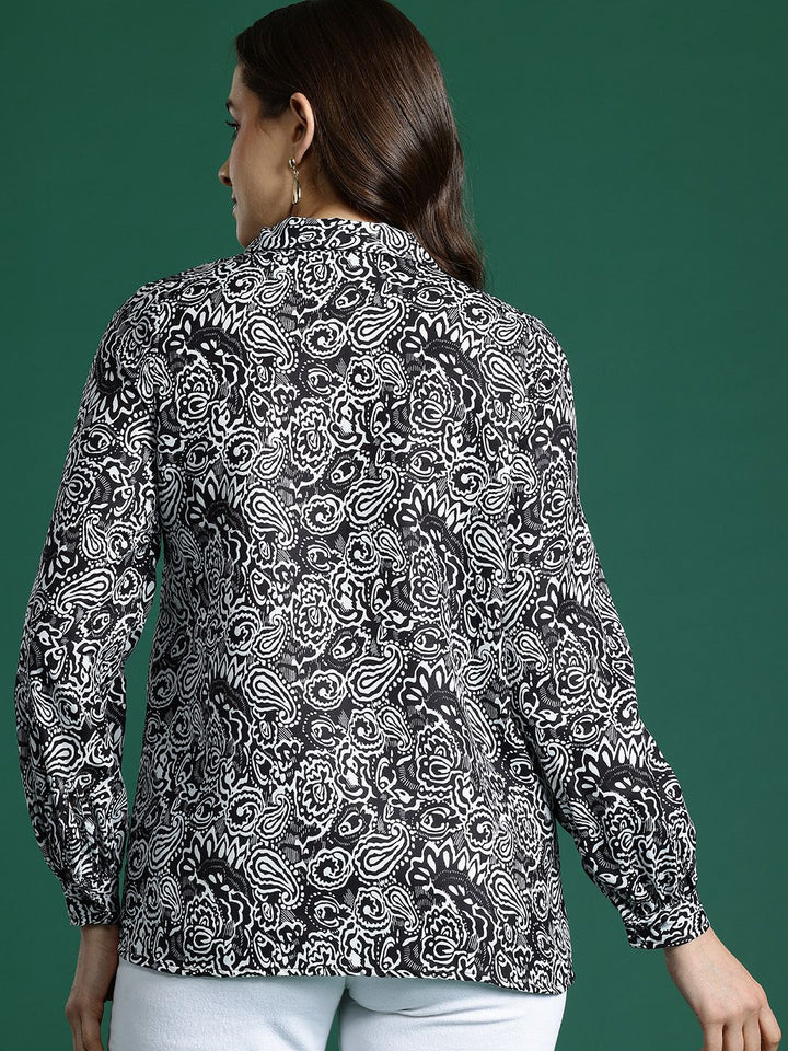 DressBerry Printed Monochrome Casual Shirt