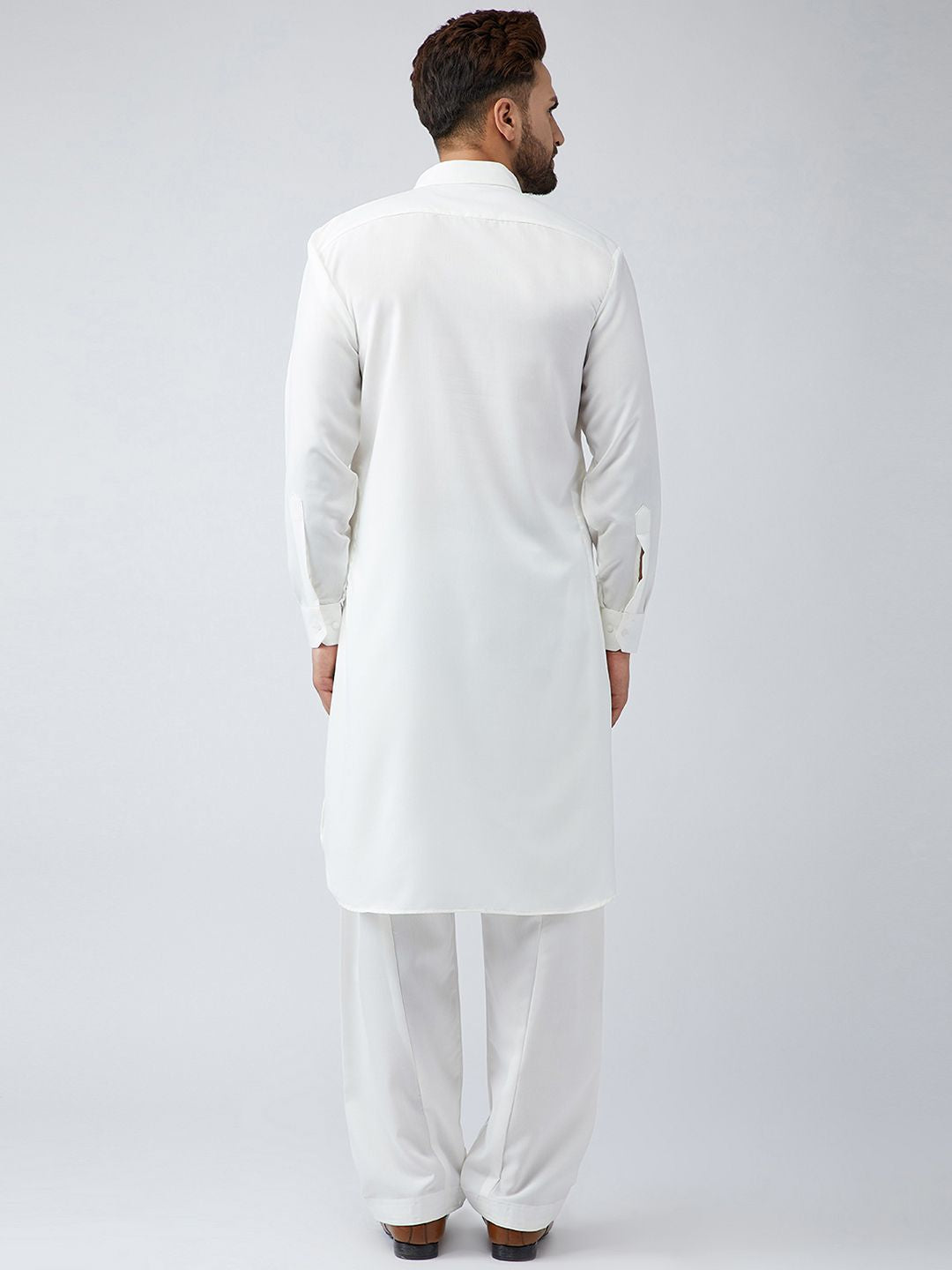 SOJANYA Men Off-White Solid Kurta with Salwar