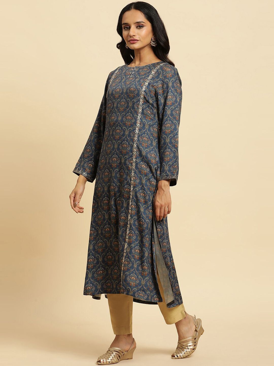 W Floral Printed A Line Kurta