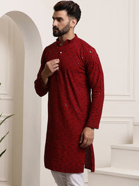 SOJANYA Kurta Kapas Tulen Dihiasi Labuci
