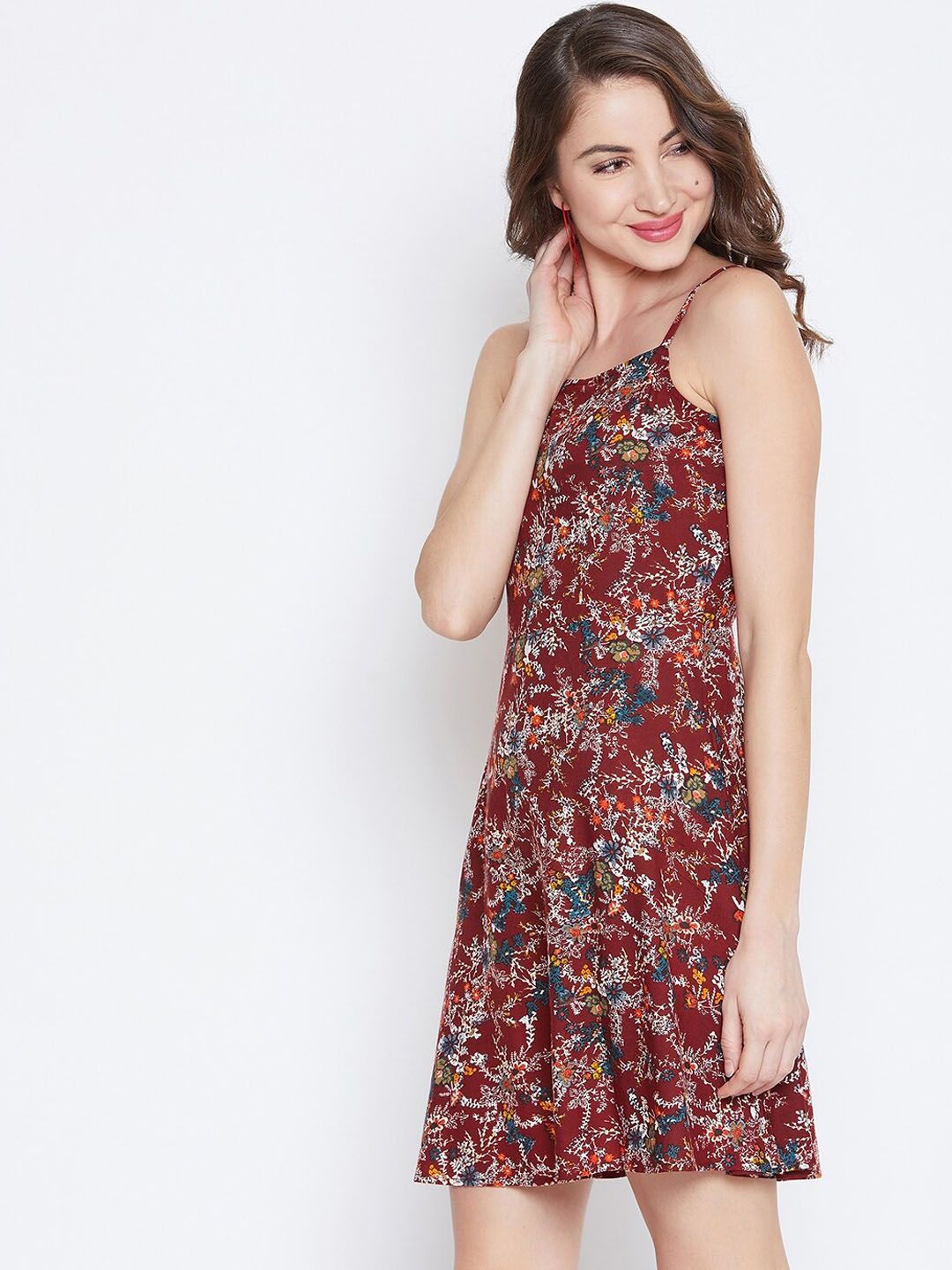 Berrylush Multicoloured Floral Print Fit and Flare Dress