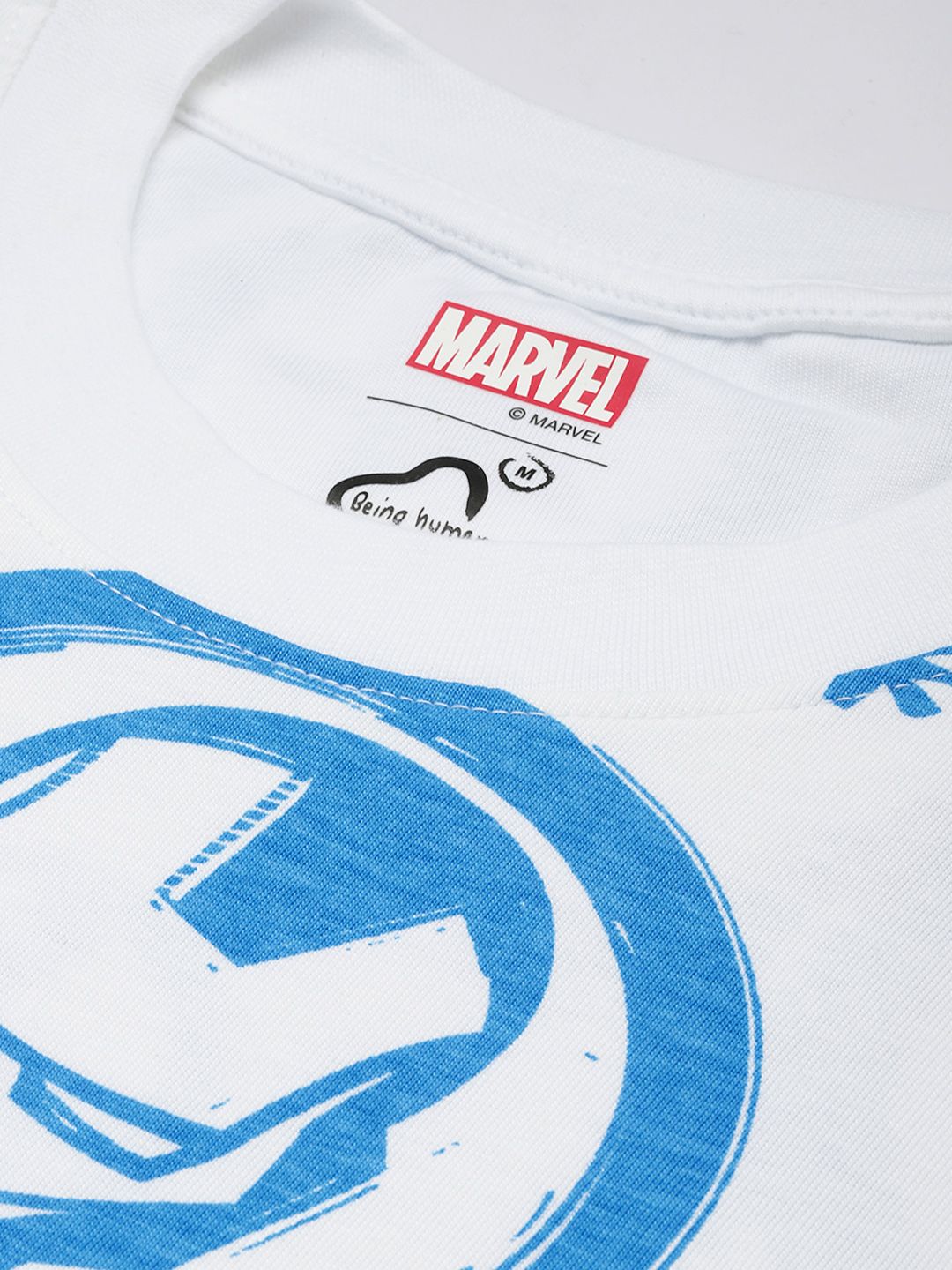 Being Human Marvel Printed Drop-Shoulder Sleeves Relaxed Fit Pure Cotton T-shirt