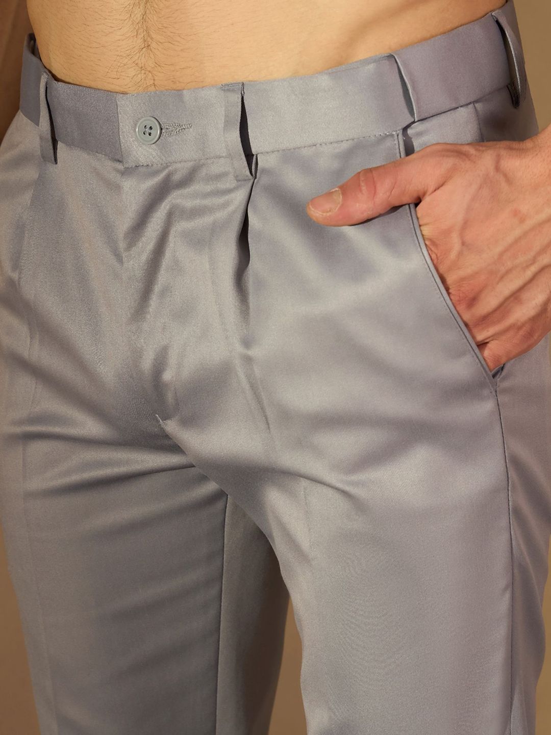 DENNISON Men Autofit Flexi Waist Tapered Fit Casual Trouser