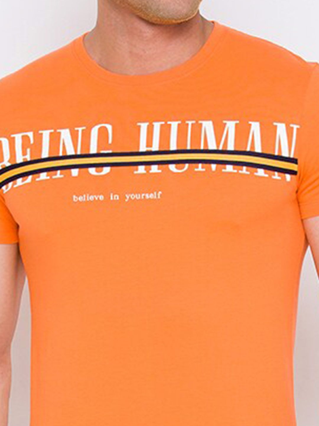 Being Human Typography Printed Round Neck Cotton Regular T-shirt