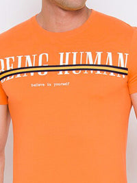 Being Human Typography Printed Round Neck Cotton Regular T-shirt