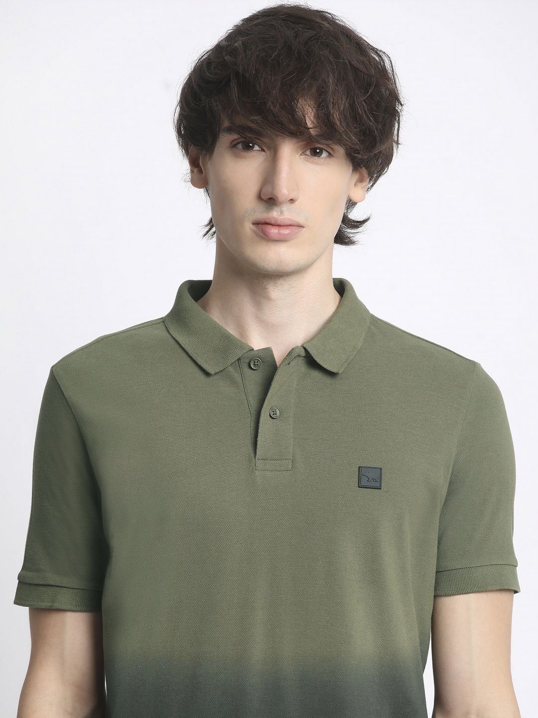 THE BEAR HOUSE Men's Ombre Cotton Regular Fit Polo Collar Tshirt
