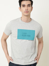 RARE RABBIT Men I Am Typography Printed Slim Fit T-Shirt