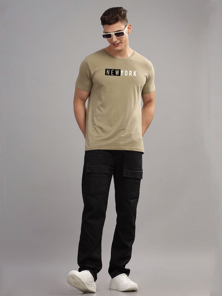 ADRO Men Typography Printed Applique T-shirt