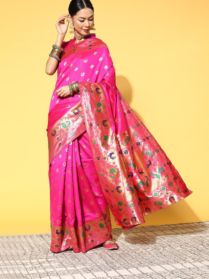 Saree mall Ethnic Motifs Saree With Woven Design Border