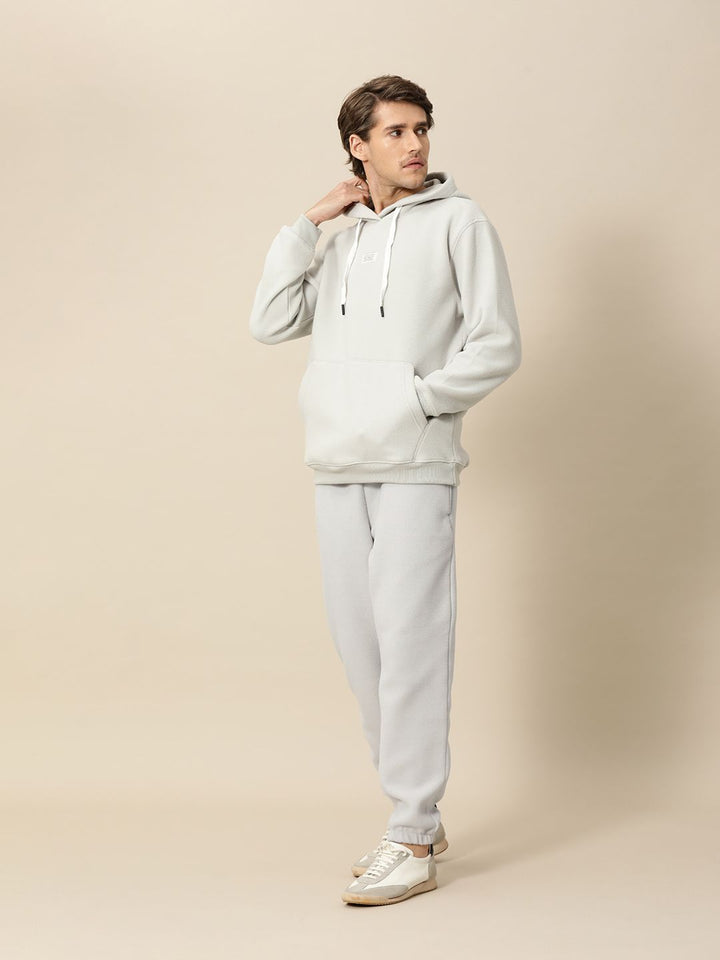 Mr Bowerbird Men Grey Melange Pile Fleece Joggers