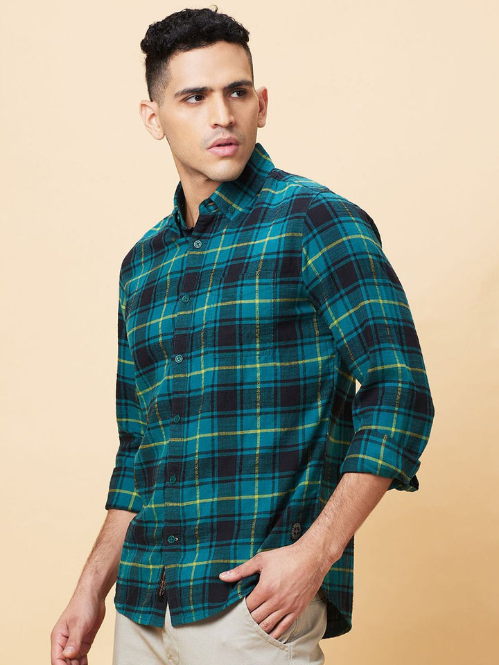 Being Human Men Slim Fit Tartan Checks Opaque Checked Casual Shirt