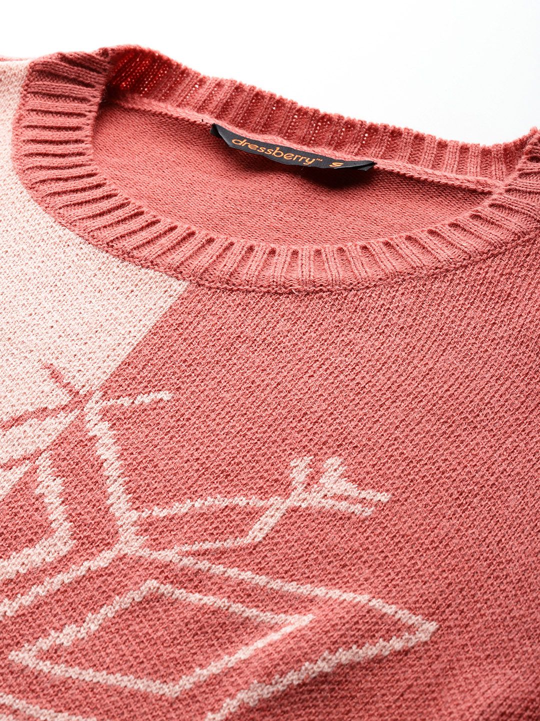 DressBerry Acrylic Self-Design Colourblocked Pullover