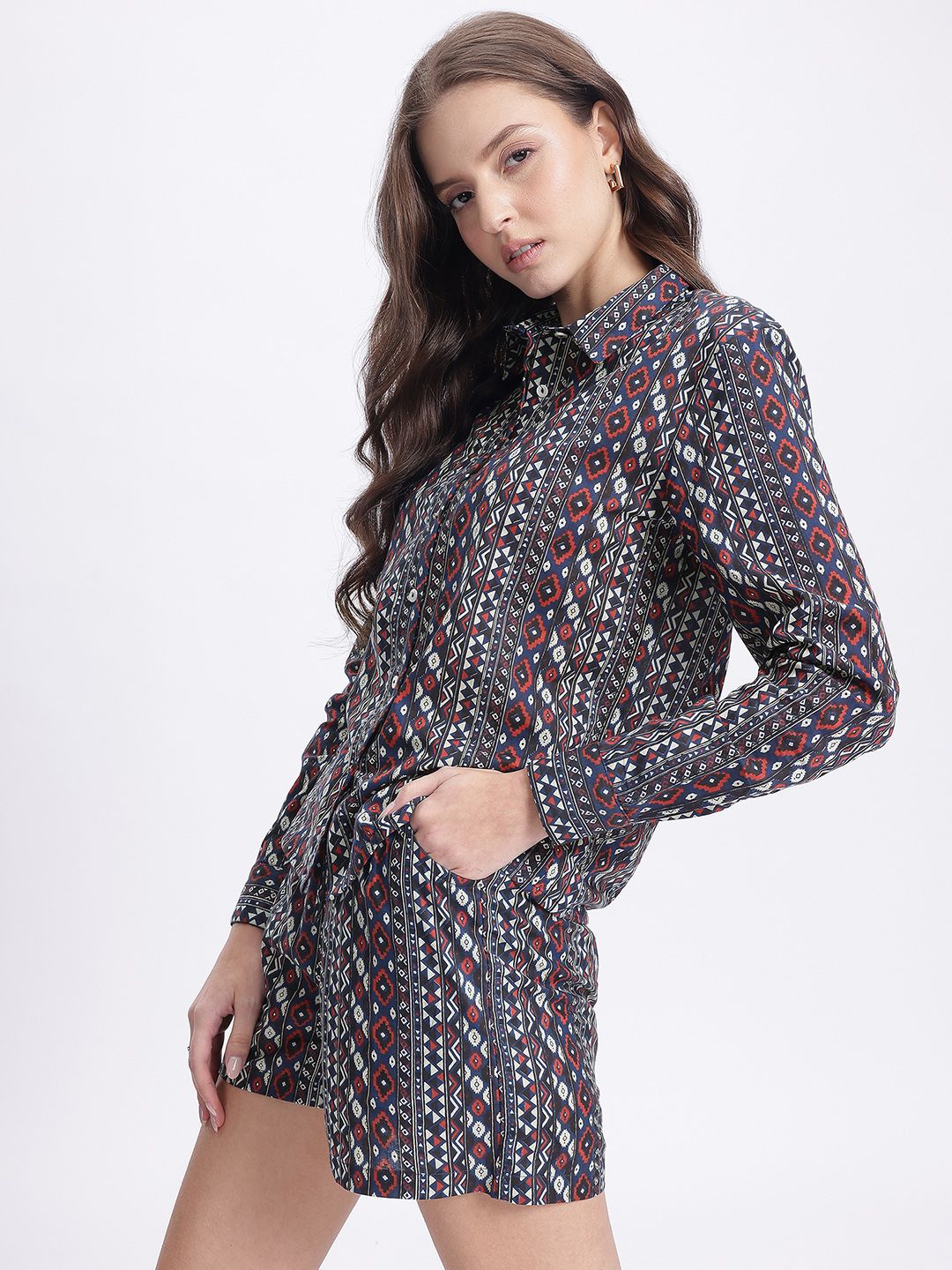 DressBerry Minimalist Muse Ethnic Motifs Print Co-Ords