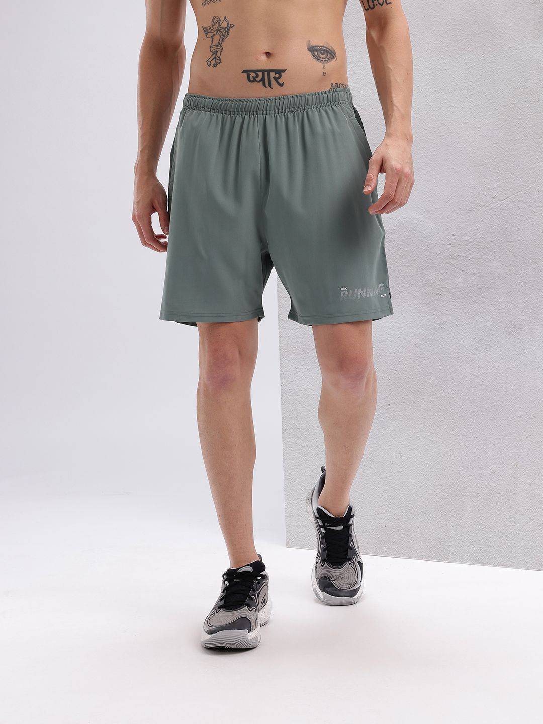 HRX by Hrithik Roshan Men Typography Print Rapid-Dry Running Shorts