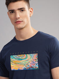 ADRO Typography Printed Round Neck Pure Cotton T-shirt