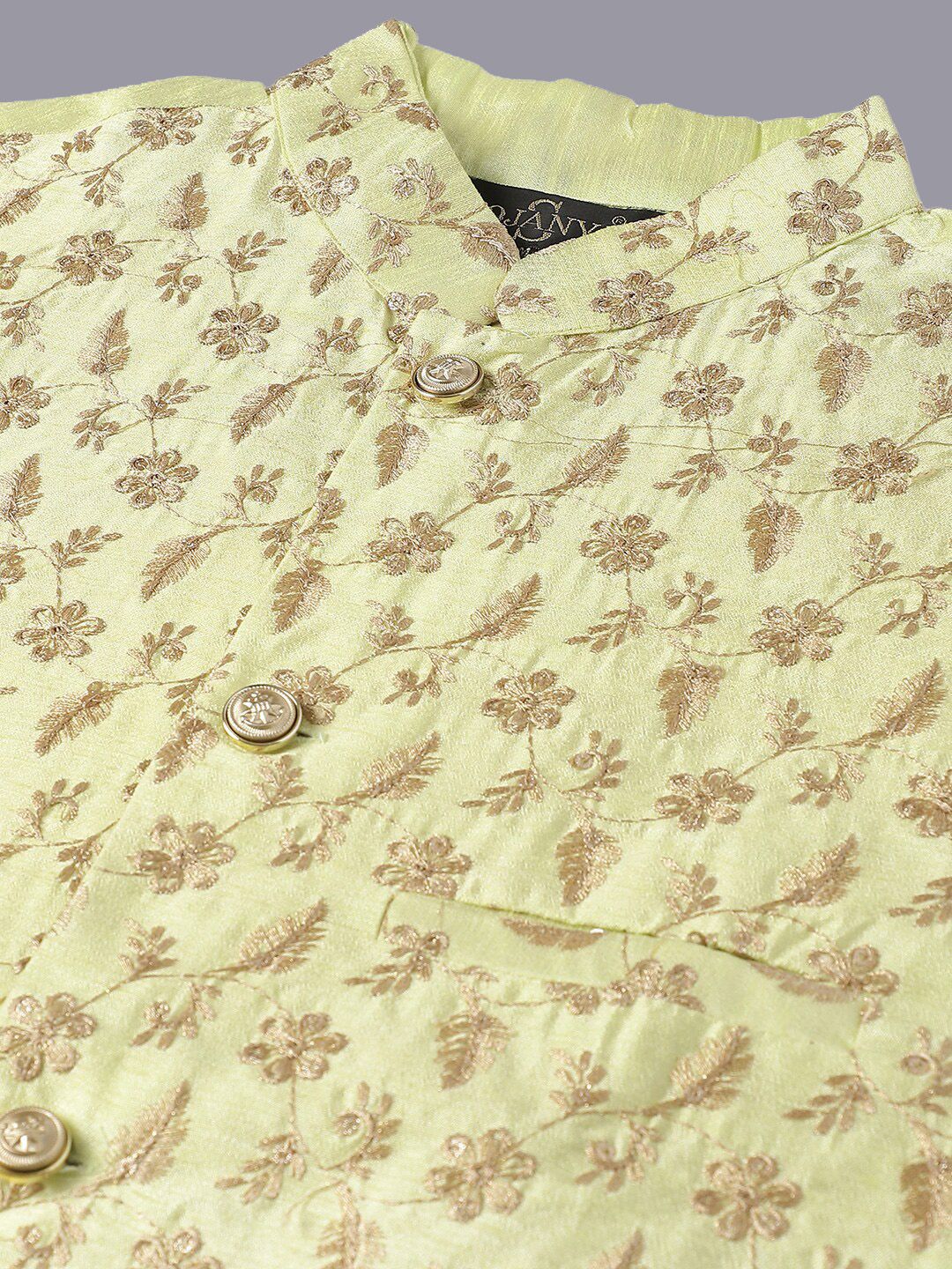 SOJANYA Men Embroidered Regular Thread Work Kurta With Pyjamas & Nehru Jacket