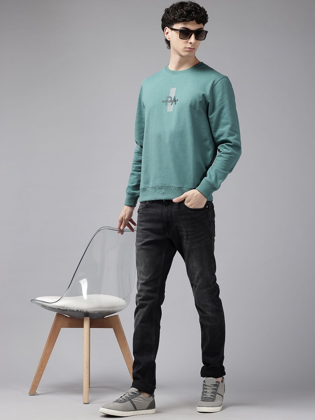 Park Avenue Slim Fit Printed Sweatshirt