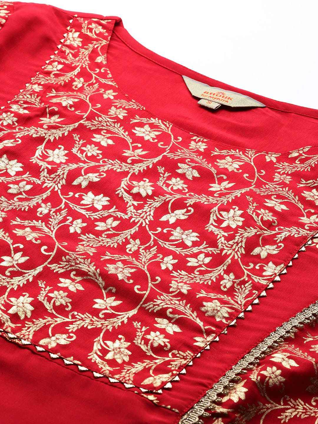 Anouk Foil Print Floral Kurta with Trousers