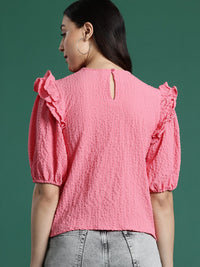 DressBerry Puff Sleeve Ruffles Top