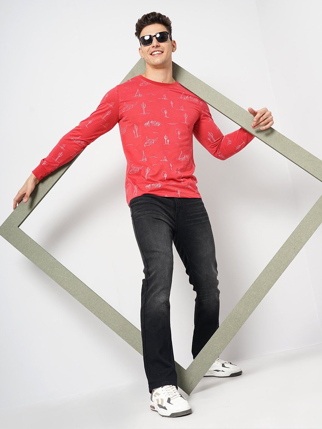 The Indian Garage Co Conversational Printed Long Sleeves Casual T-shirt