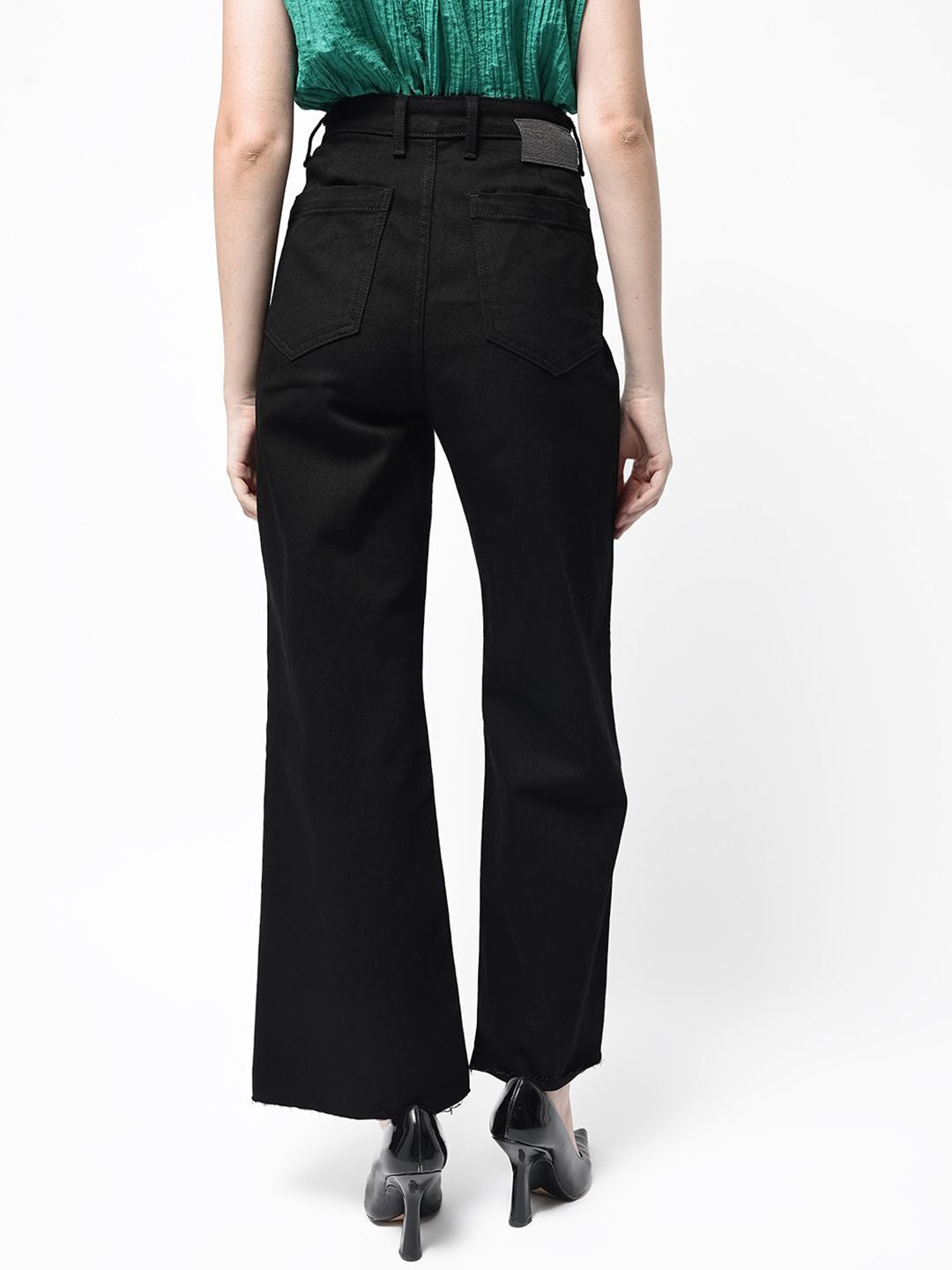 RAREISM Women Comfort Wide Leg High-Rise Stretchable Jeans
