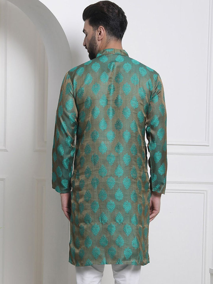 SOJANYA mandarin Kolar Motif Etnik Benang Kerja Kurta